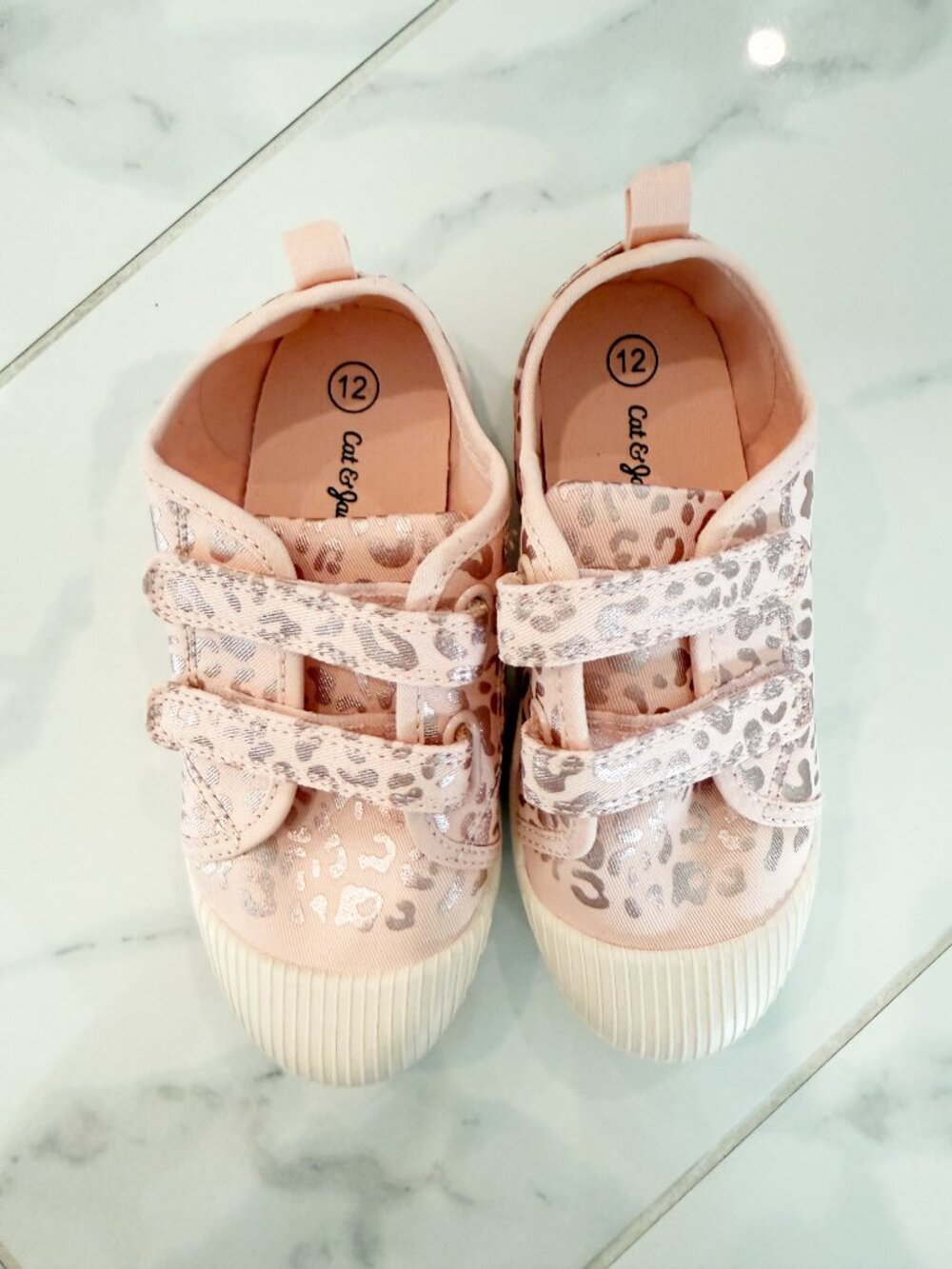 Cat & Jack Pink Toddler 12 Parker Hook and Loop Closure Leopard Print Sneakers - Picture 4 of 9